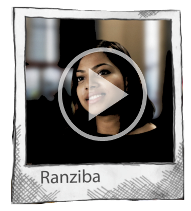 Image of Ranziba, who will be in a Video about how getting involved will help you make friends.